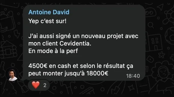 Message de Antoine David