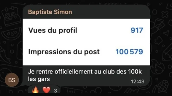 Message de Baptiste Simon