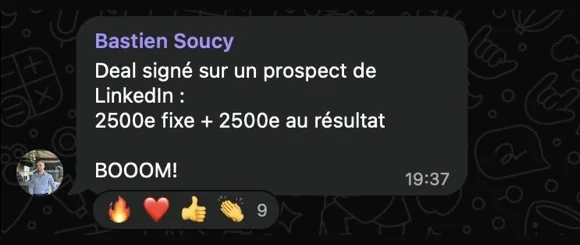 Message de Bastien Soucy
