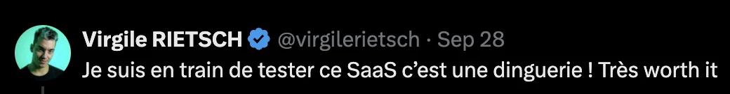 Message de Virgile Rietsch sur X